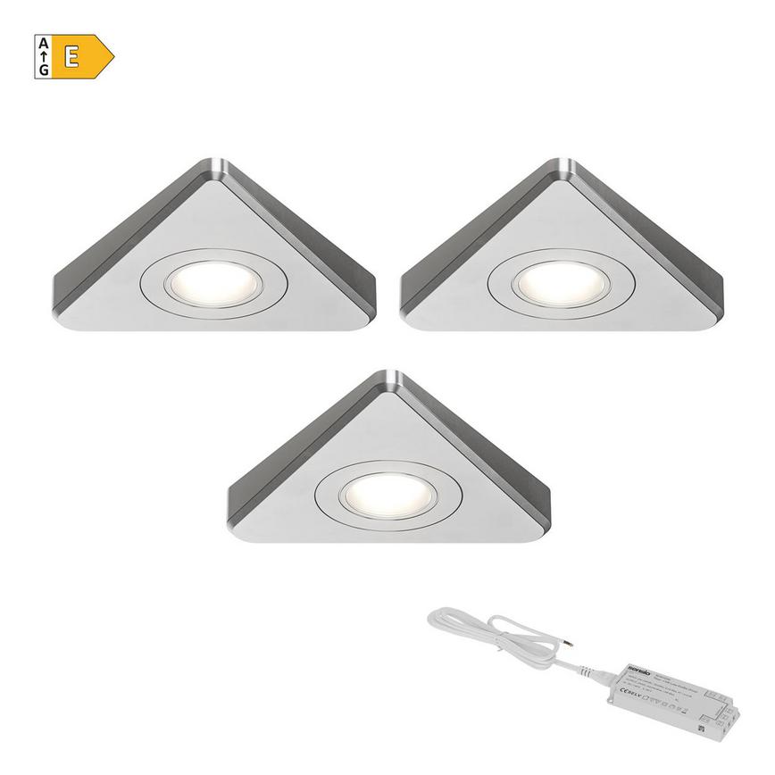 Sensio Nexus TrioTone® SE11090T0 LED Silver 1.9W 139mm Pyramid Under Cabinet Light With 15W Driver Pack of 3