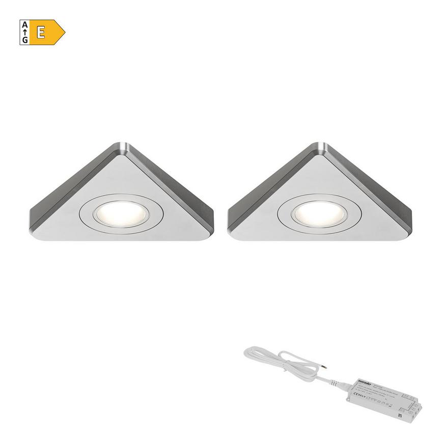 Sensio Nexus TrioTone® SE11090T0 LED Silver 1.9W 139mm Pyramid Under Cabinet Light With 15W Driver Pack of 2