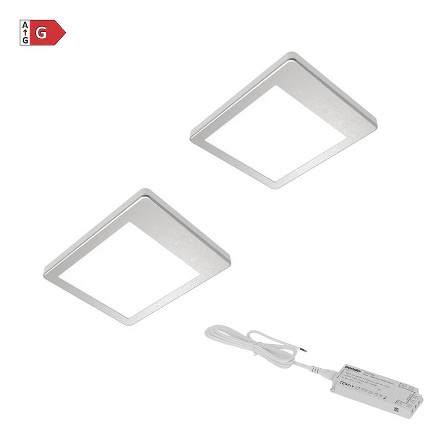 Sensio Horizon Triotone® SE11095T0 LED Silver 3.6W 115mm Square Under Cabinet Light With 15W Driver Pack of 2