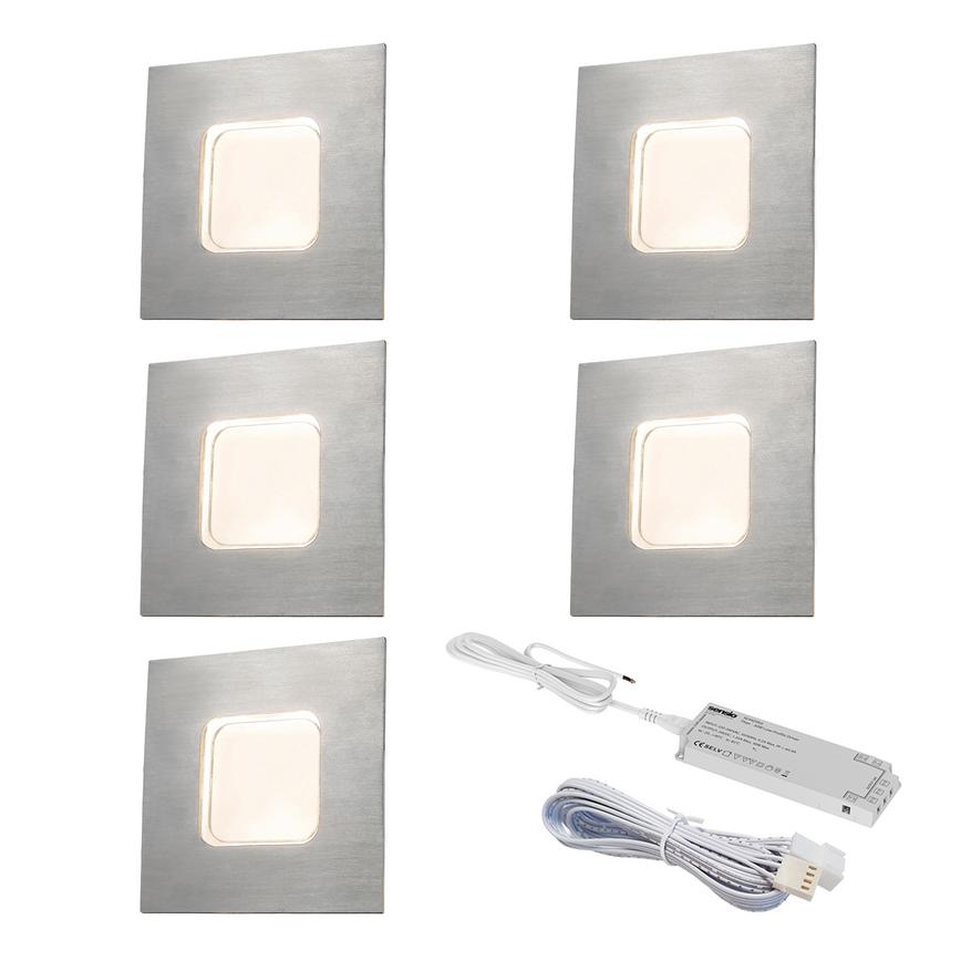 Square Plinth Light 5 Pack with Driver