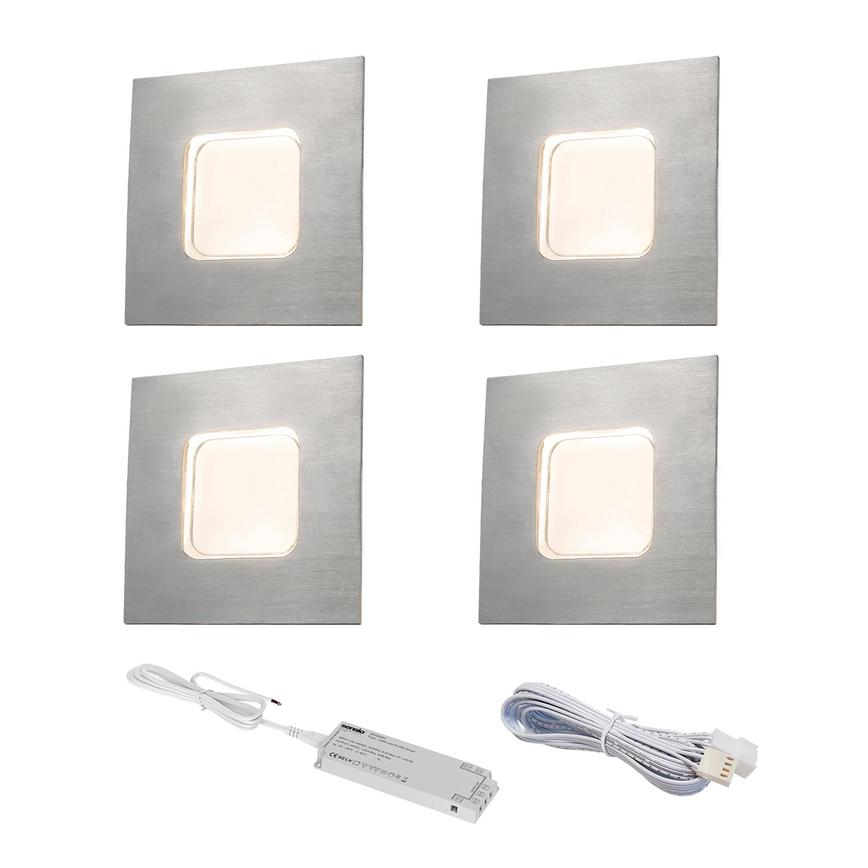 Square Plinth Light 4 Pack with Driver