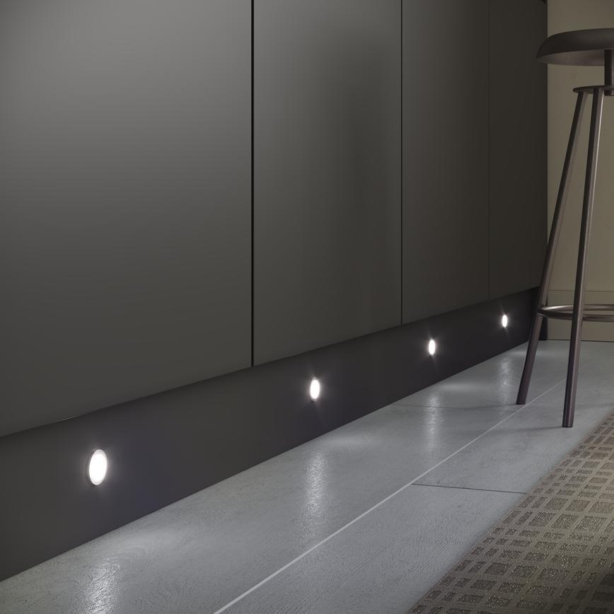 Sensio Stellar Pro SE15190P0 Silver Circular Plinth Lights  Cool White