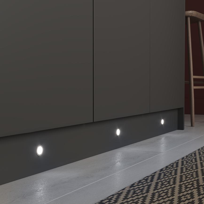 Sensio Stellar Pro SE15190P0 Silver Circular Plinth Lights  Cool White