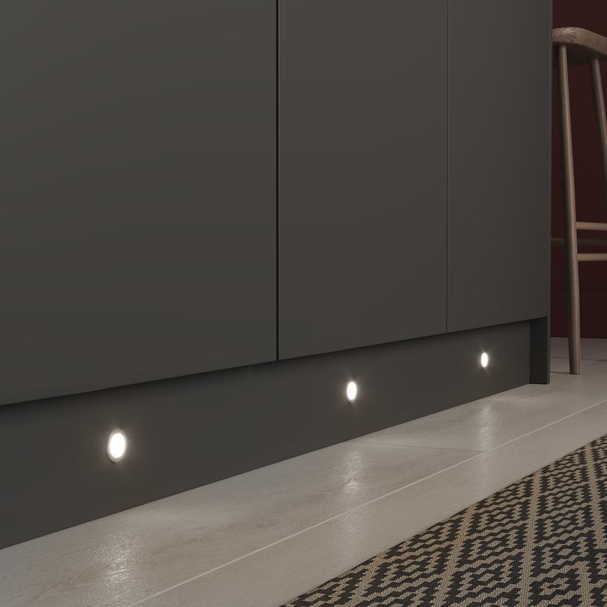 Sensio Stellar Pro SE15190P0 Silver Circular Plinth Lights Neutral White 