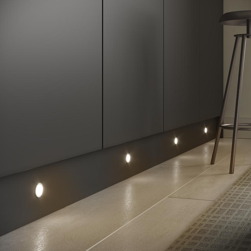 Sensio Stellar Pro SE15190P0 Silver Circular Plinth Lights Warm White