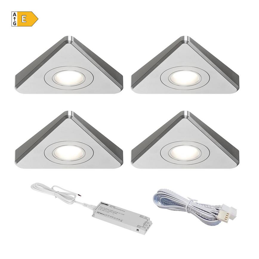 Sensio Nexus TrioTone® SE11090T0 LED Silver 1.9W 139mm Pyramid Under Cabinet Light With 15W Driver Pack of 4