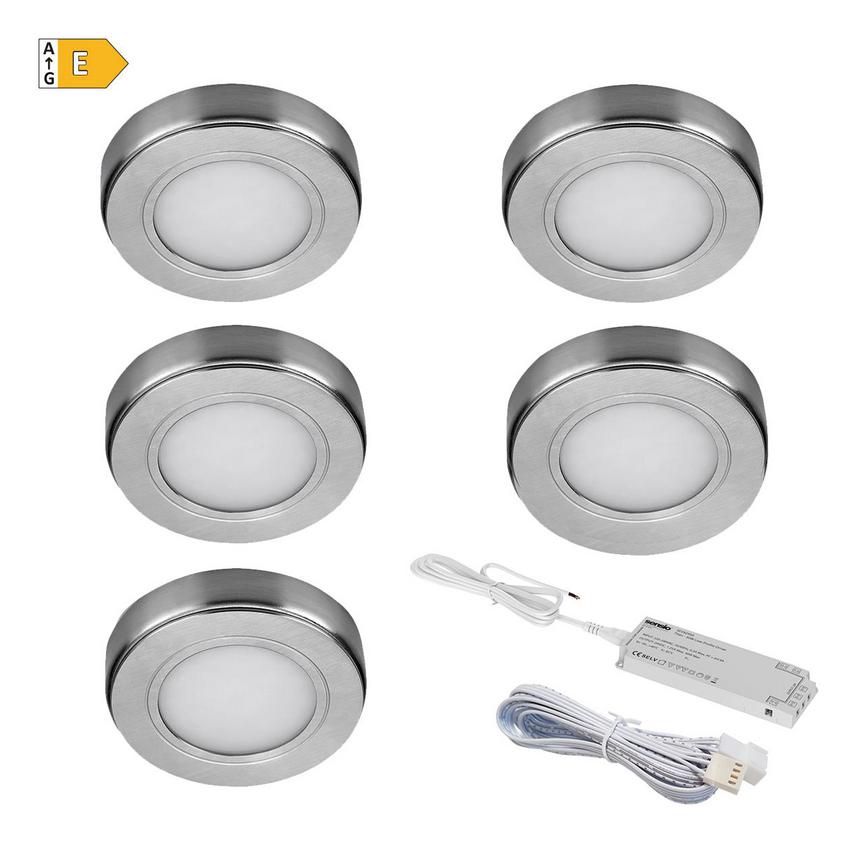 Sensio Hype TrioTone® SE21100 LED Silver 1.9W 65.5mm Circular Under Cabinet Light With 15W Driver Pack of 5