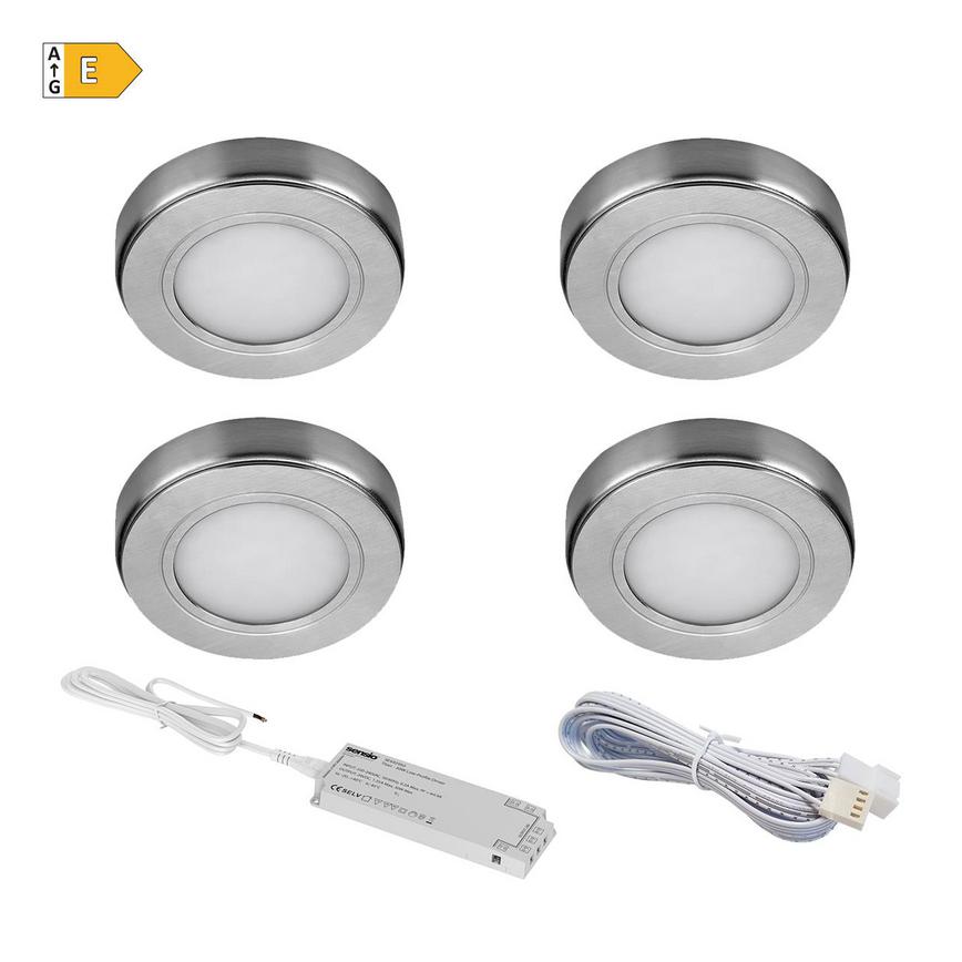 Sensio Hype TrioTone® SE21100 LED Silver 1.9W 65.5mm Circular Under Cabinet Light With 15W Driver Pack of 4