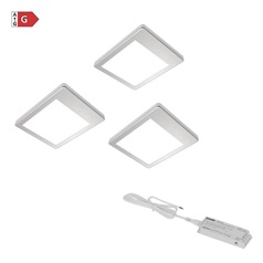 Sensio Horizon Triotone® SE11095T0 LED Silver 3.6W 115mm Square Under Cabinet Light With 15W Driver Pack of 3