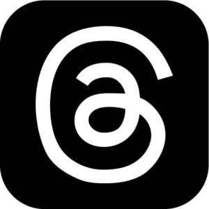 Threads logo white and black
