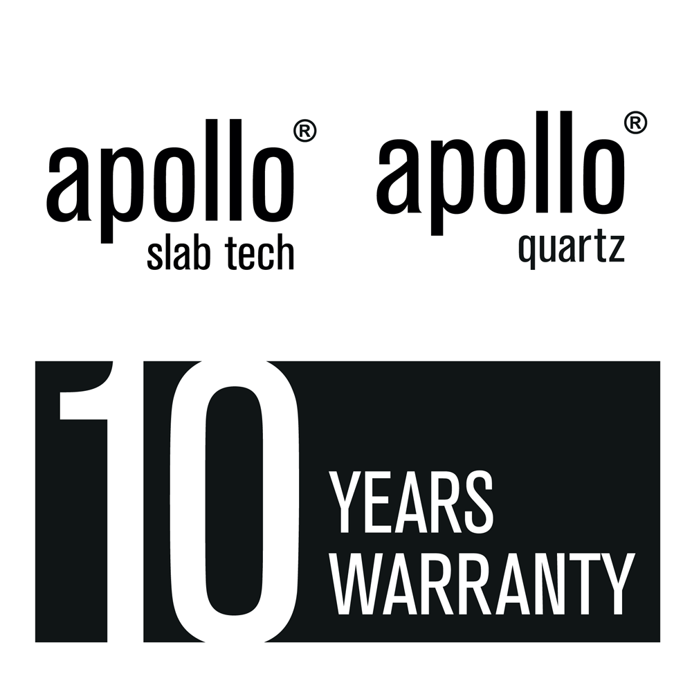 Apollo worktops 10 year warranty.
