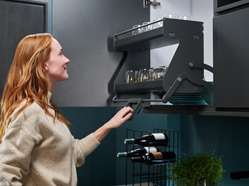 Clever pull down wall storage