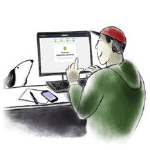 Man applying for trade account online