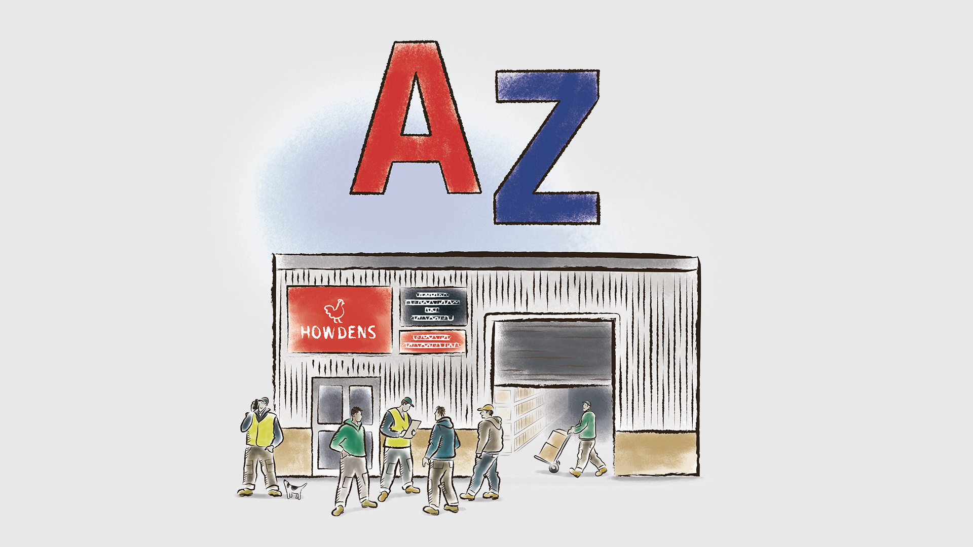 Illustration of a Howdens depot for A to Z lister