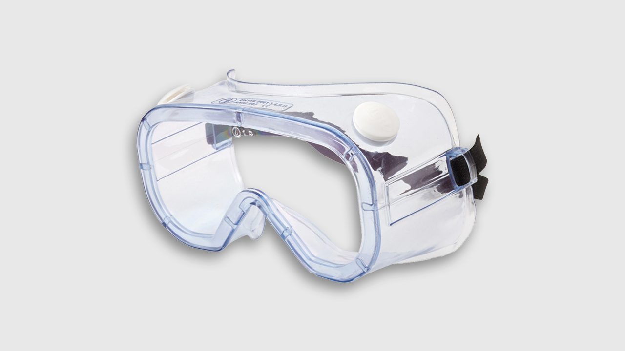Cut-out of protective eye goggles