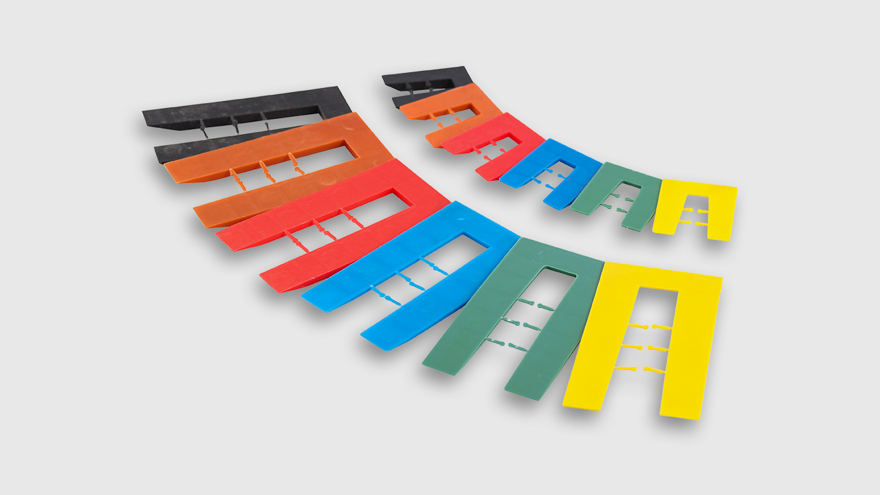Product image of horseshoe shims in various colours