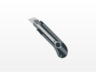 Artwork illustration for a retractable knife