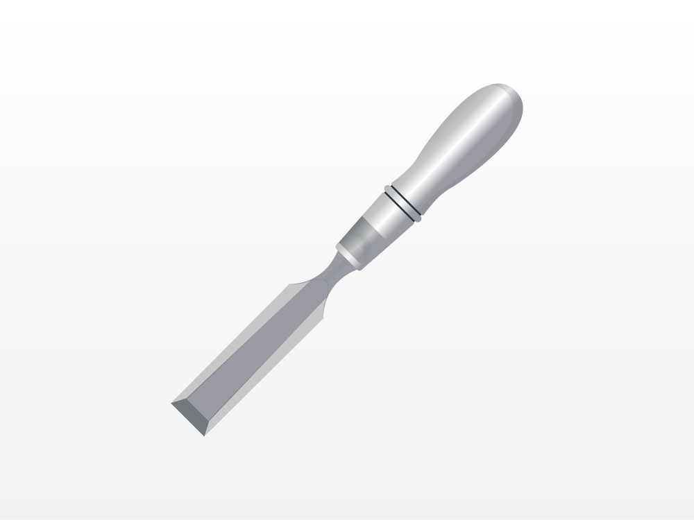 Illustration of a manual woodworking chisel