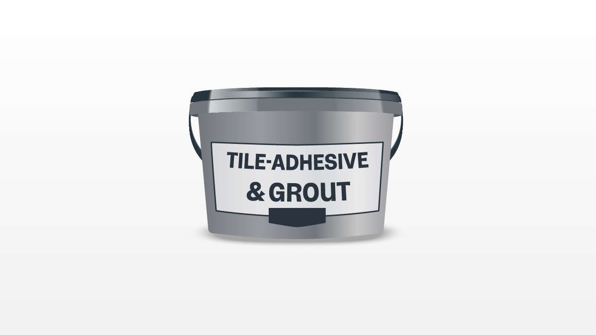 Icon of a tub of tile adhesive and grout