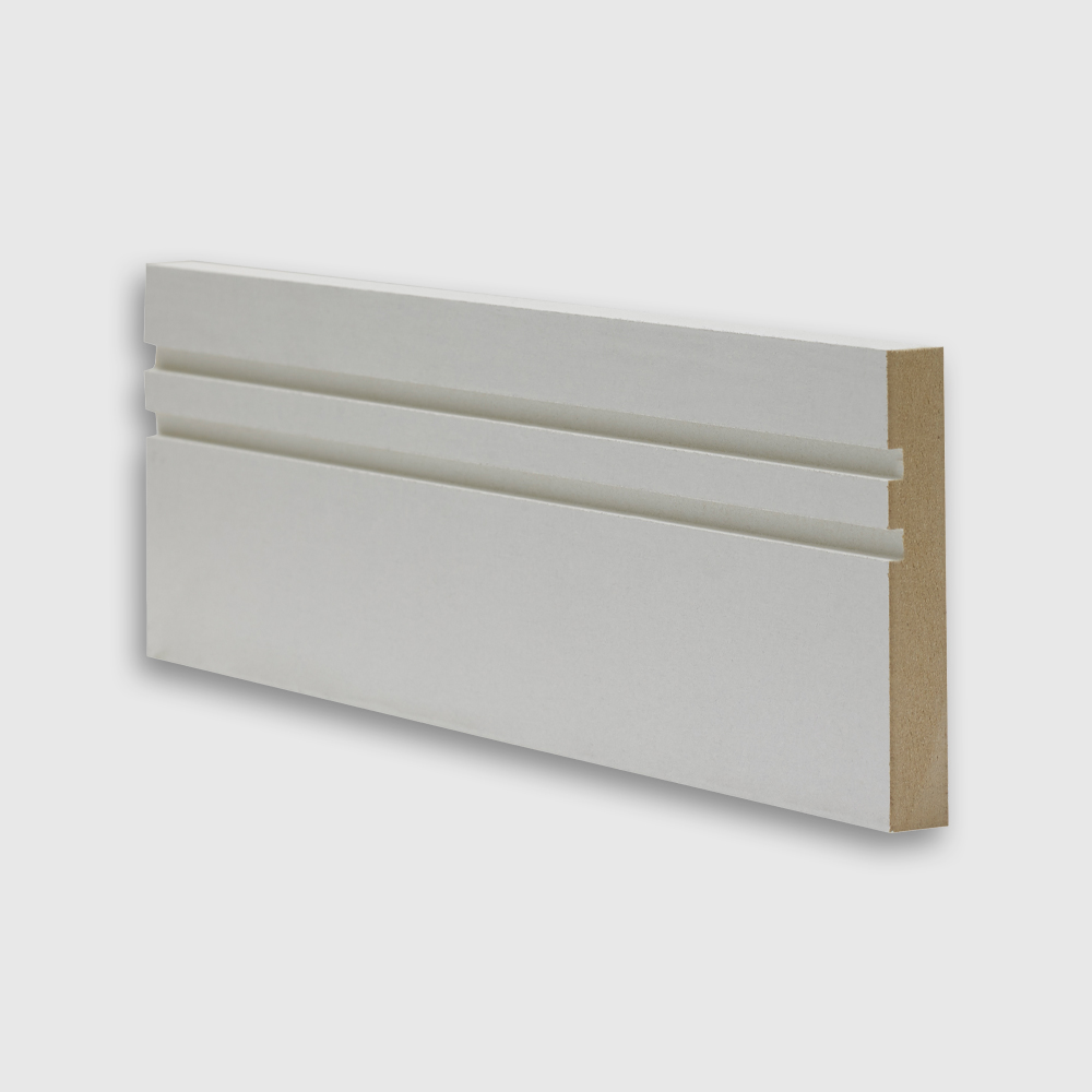 Cut-out of double groove skirting and architrave