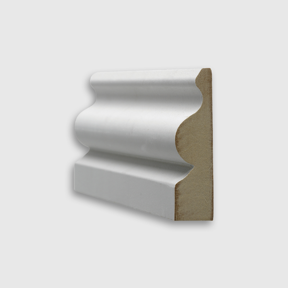 Cut-out of Ogee profile skirting and architrave
