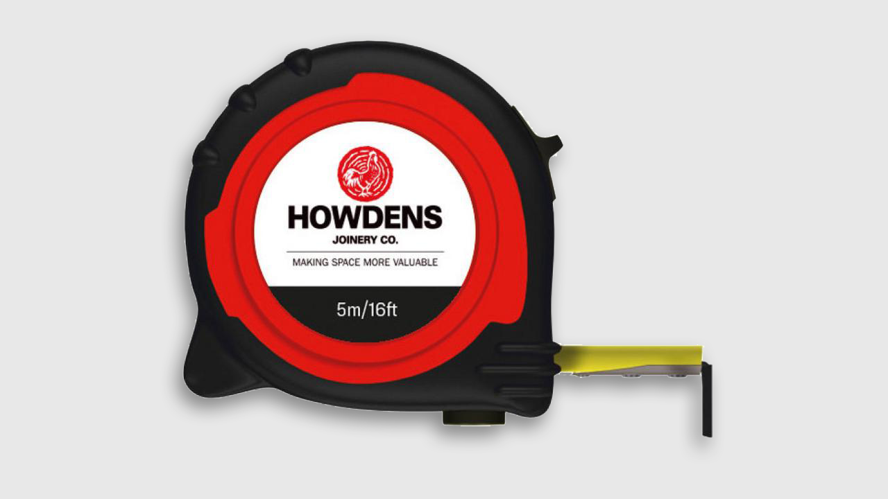 A Howdens branded tape measure.