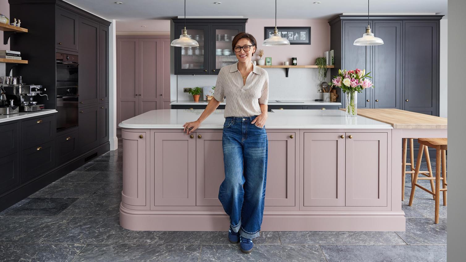 Emma Willis in her new Howdens kitchen