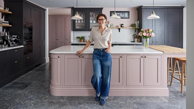 Emma Willis in her new Howdens kitchen
