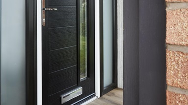 A black external front door