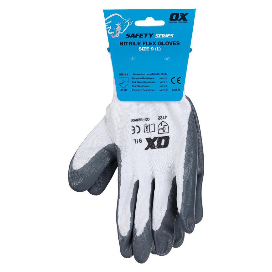 OX Non Disposable Grey Large Secure Handling Glove