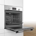 Bosch Serie 2 HHF113BR0B Stainless Steel Built In Single Fan Oven Door Open
