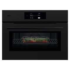 AEG Series 8000 NKK8N721T Built In 45cm Black Multifunction Ovem With Microwave