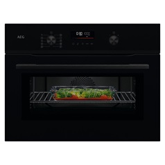 AEG Series 6000 NKK6N501B Built In 45cm Black Multifunction Ovem With Microwave