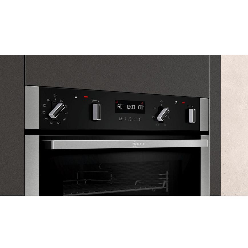 Neff U2ACM7HH0B Built In Electric 60cm Black Double Oven Controls