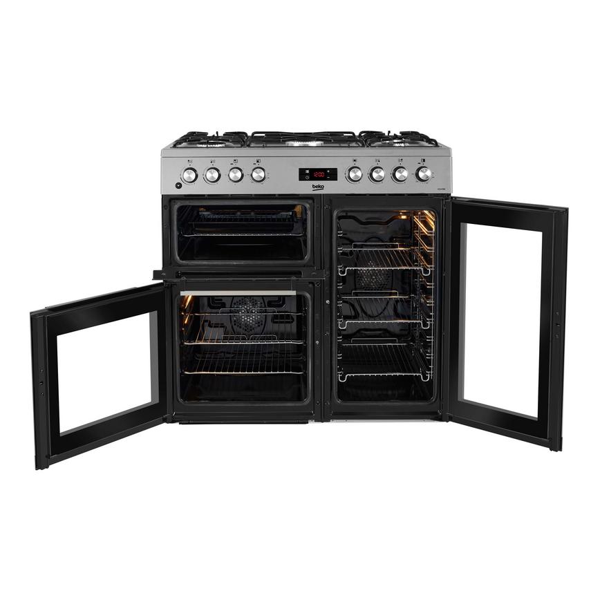 Beko KDVF90X 90cm Dual Fuel Stainless Steel Range Cooker interior view