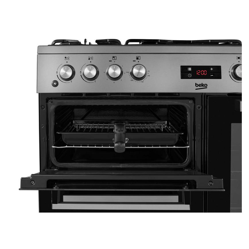Beko KDVF90X 90cm Dual Fuel Stainless Steel Range Cooker Stainless Steel Grill