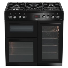 Beko KDVF90K 90cm Dual Fuel Black Range Cooker