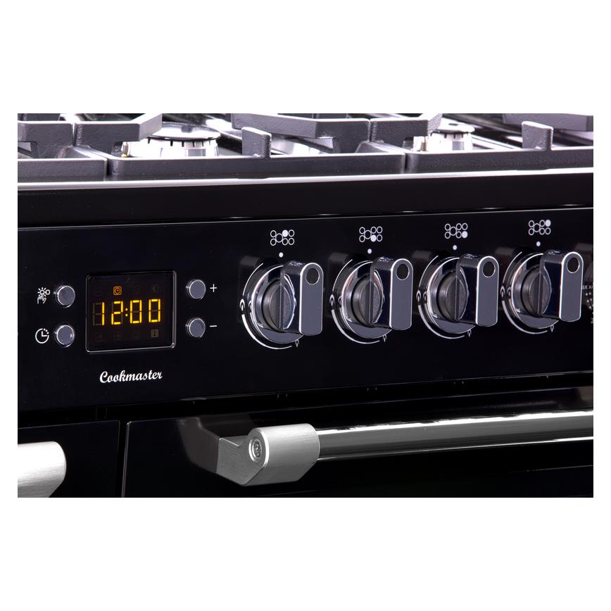 Leisure CK100F232K 100cm Dual Fuel Black Range Cooker Control panel and timer 