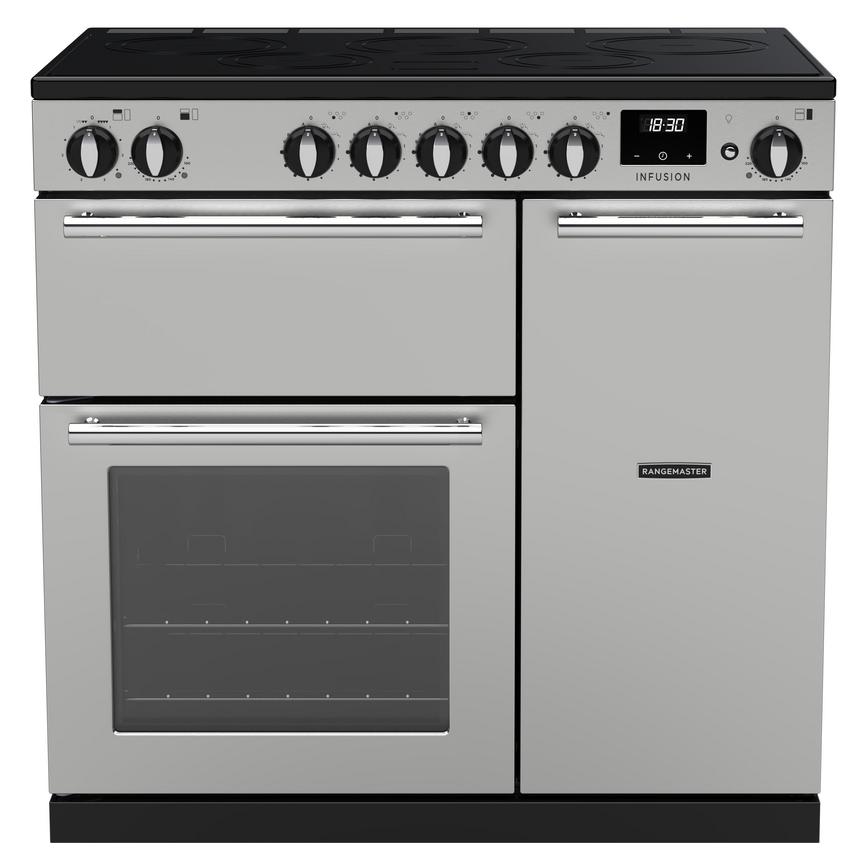 Rangemaster Infusion INF90EISTST/CM1 Freestanding Electric Fan 90cm Stainless Steel Range Cooker Front