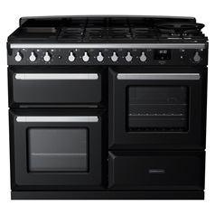 Rangemaster 110cm Dual Fuel Black Range Cooker Front