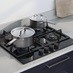 LAM1501 Lamona 4 Burner Gas On Glass Detail