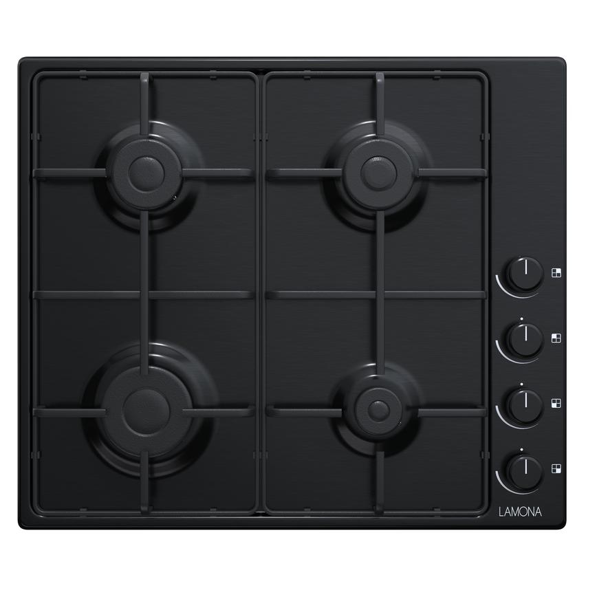 Lamona Black 4 Burner Gas Hob