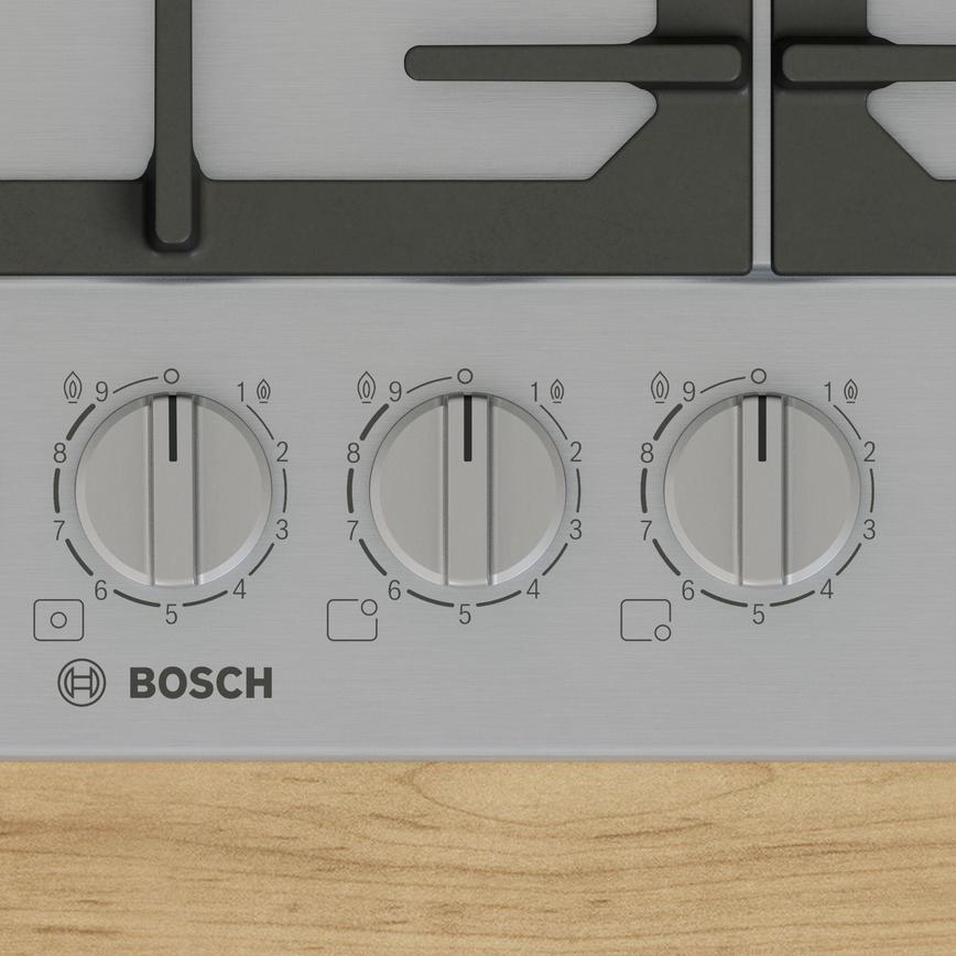Bosch Series 6 PCQ7A5I90 75cm Stainless Steel Gas Hob