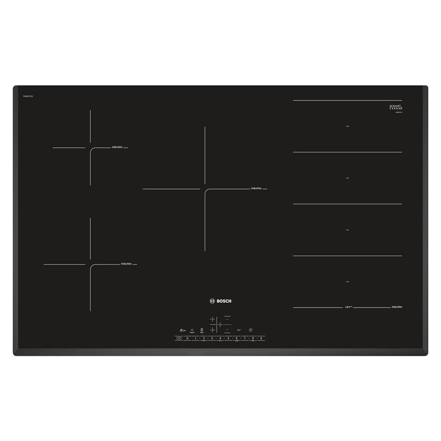 Bosch Series 6 PXV851FC1E 80cm Black Electric Induction Hob Howdens