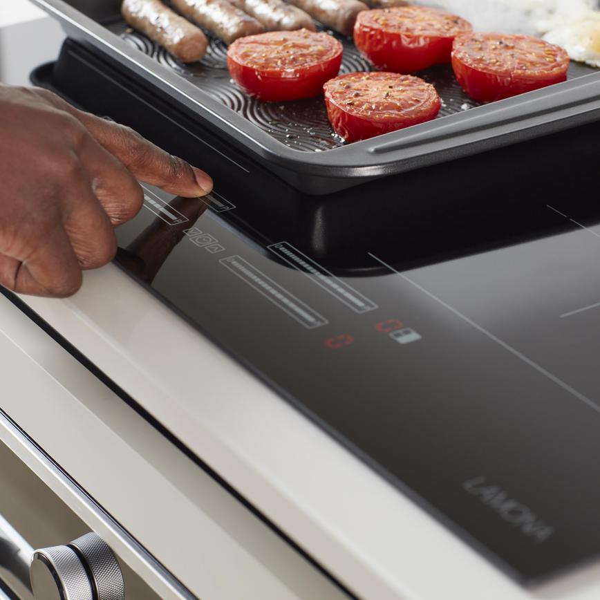 Lamona Bridging Induction Hob on Hockley Textures Dark Stone Handleless