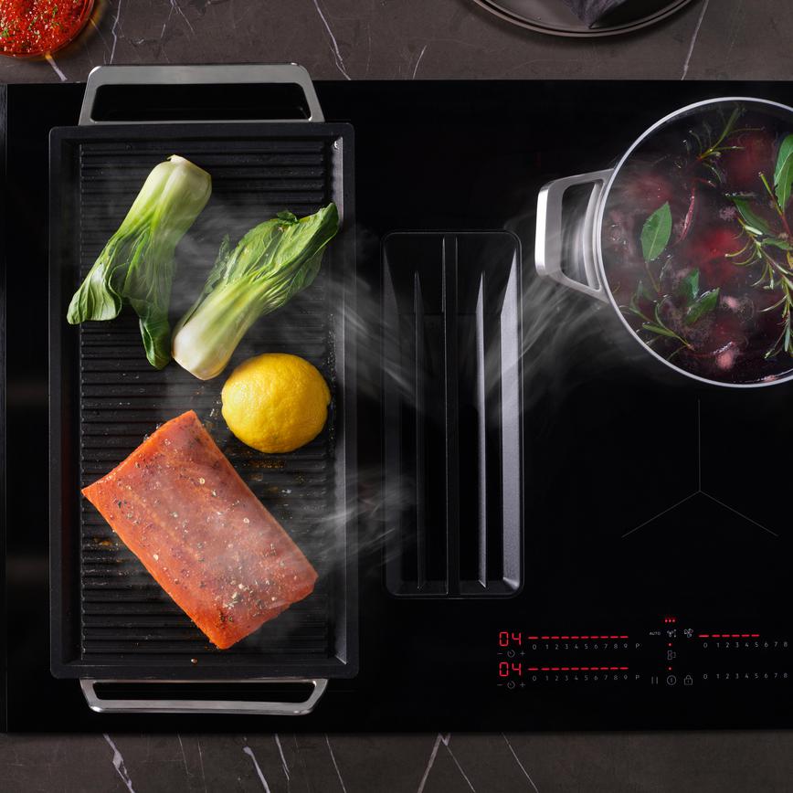  AEG 6000 68cm Bridge Vented Induction In Use