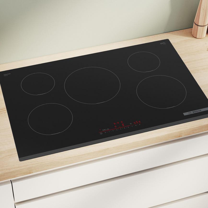 Bosch 80cm Induction Hob In A White Kitchen