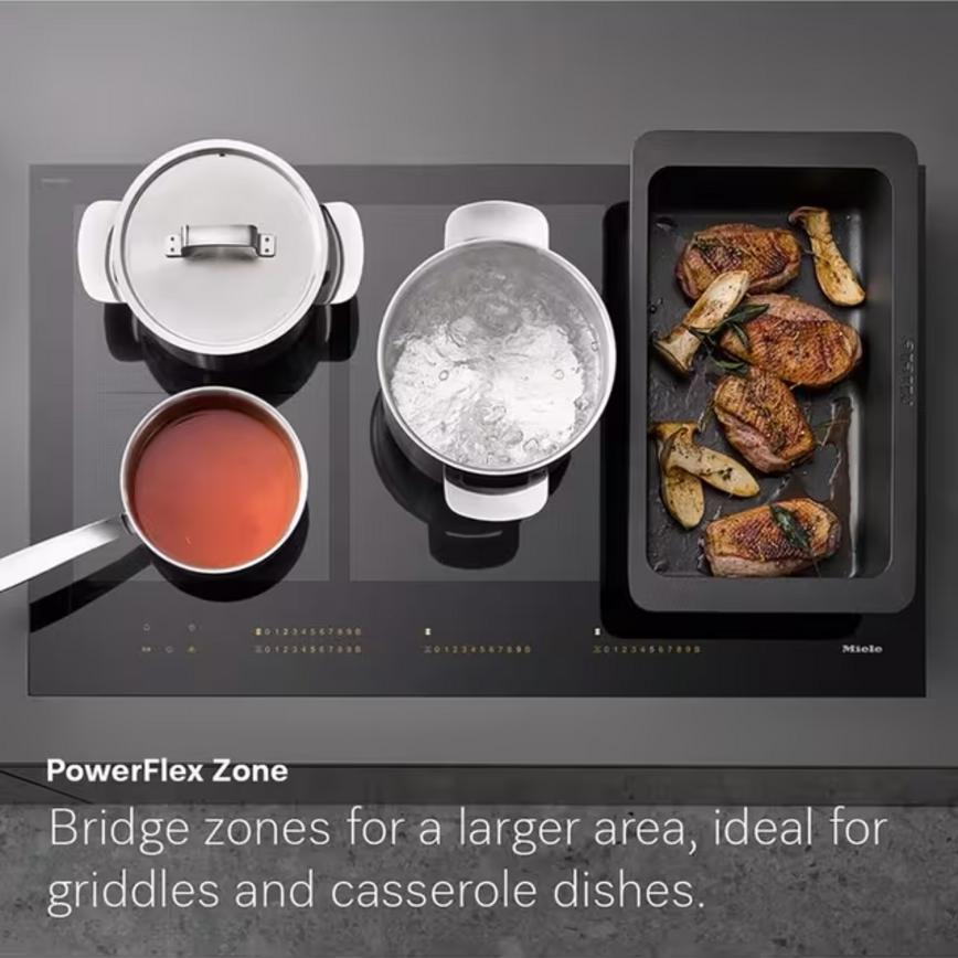 Miele Black 80cm 6 Zone Flex Ind Hob PowerFlex Zone