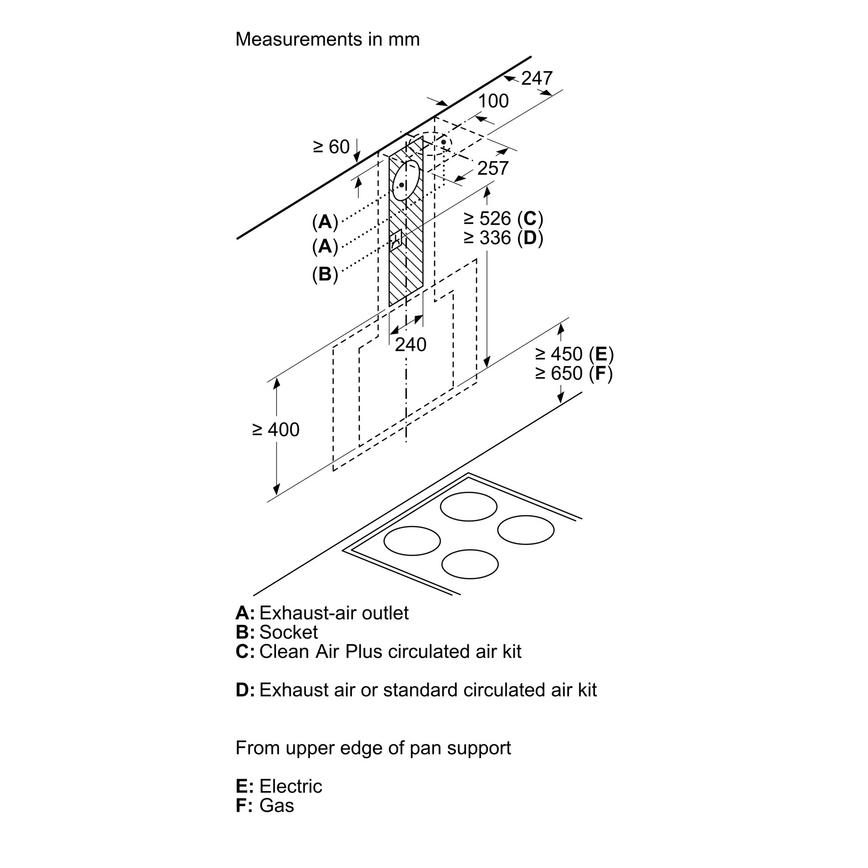 Neff Angled Cooker Hoods Sketch