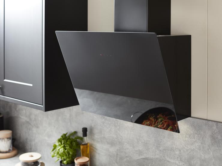 Lamona Black Angled Cooker Hood on Chelford Charcoal